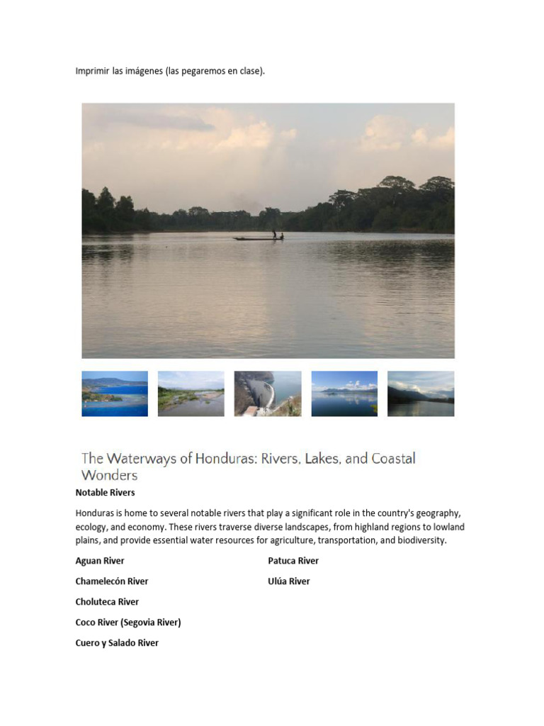 Water Bodies of Honduras, Comayagua | PDF