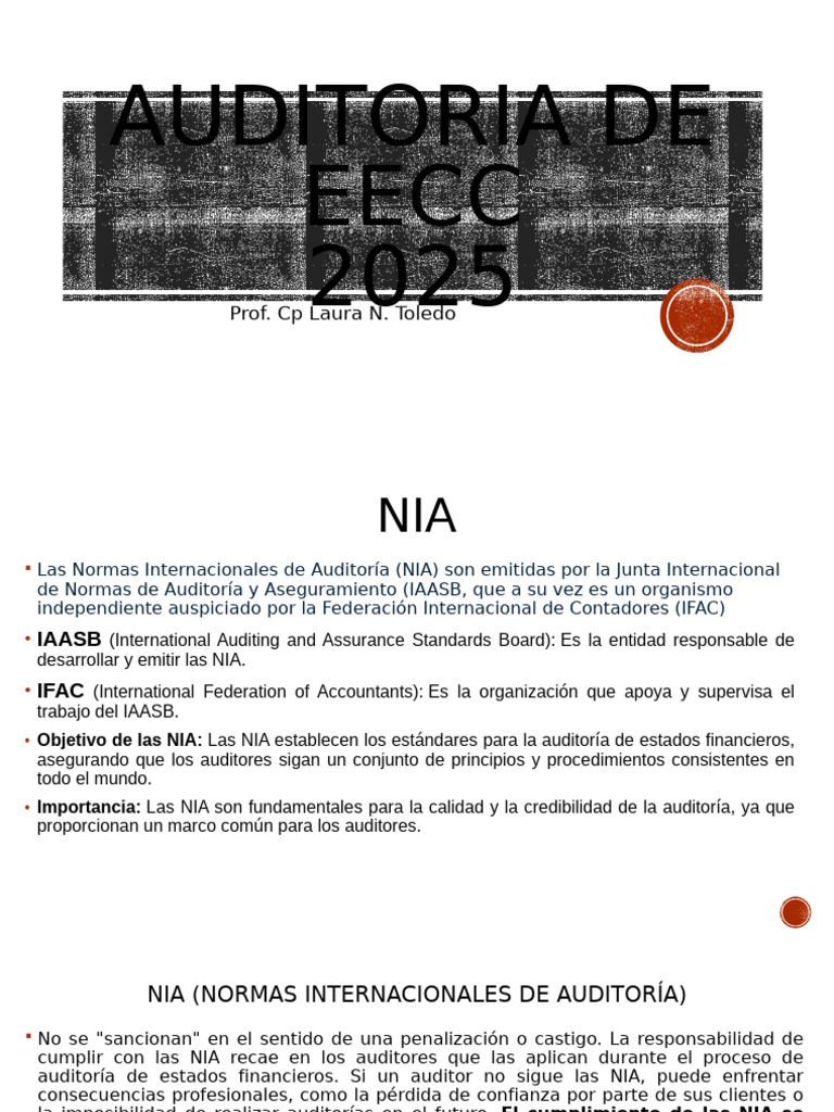 Normas Internacionales de Auditoría (NIA) | PDF | Auditoría | Contralor