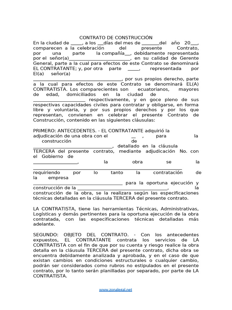 Contrato de Construcción en Ecuador | PDF | Mediación | Arbitraje