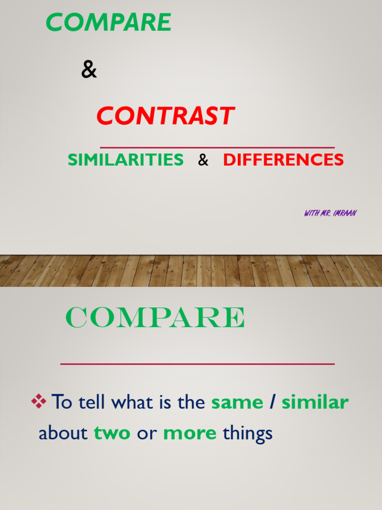 Writing 10 Compare-and-Contrast Upload 7 | PDF | Essays | Subject (Grammar)