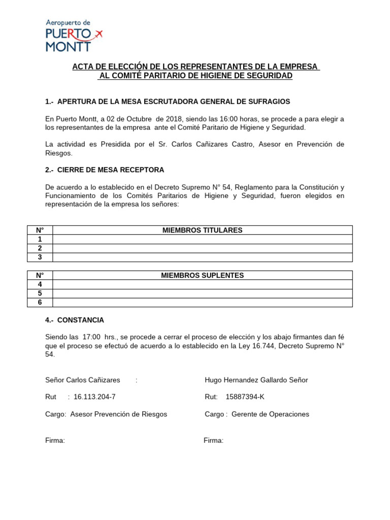 1.2.1 - Acta de Eleccion Representantes CPHS - Local 619 - 26-04-2017 | PDF