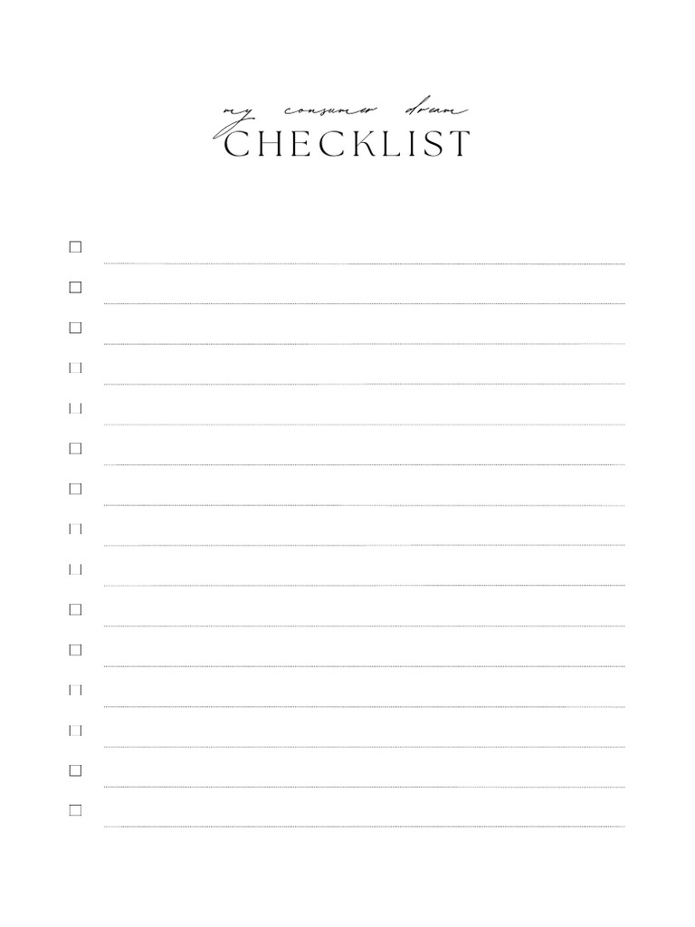 MyC H Consumption Checklist | PDF