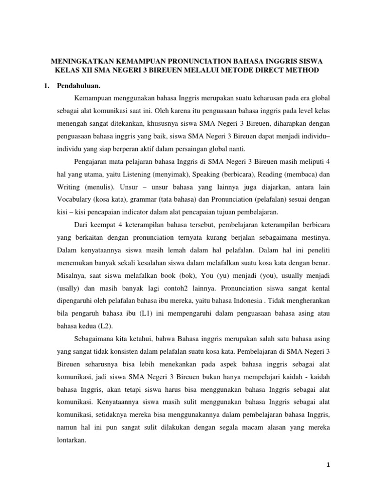 Contoh Proposal PTK Bahasa Inggris SMA Kelas XII