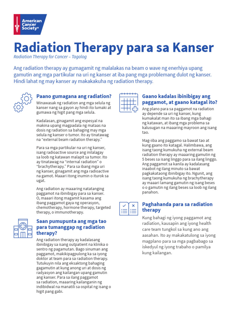 Radiation Therapy For Cancer | PDF