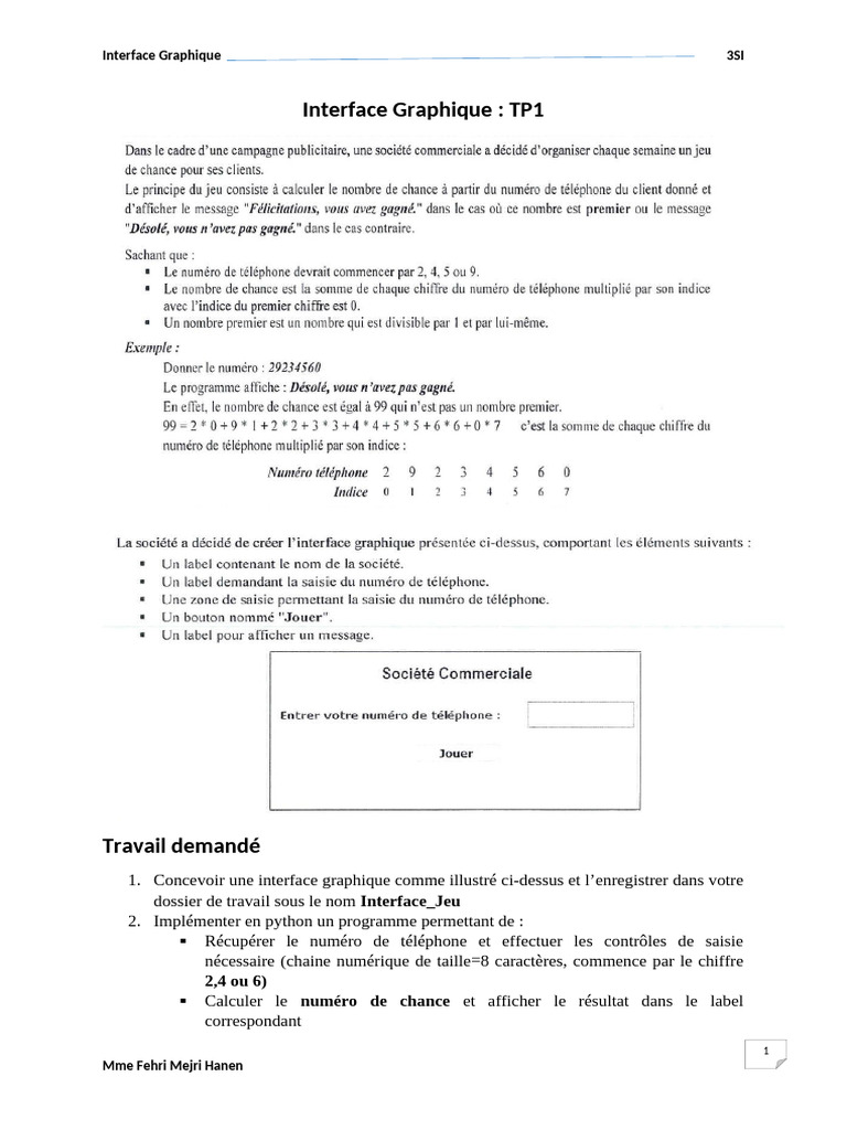 Création d'une Interface Graphique en Python | PDF