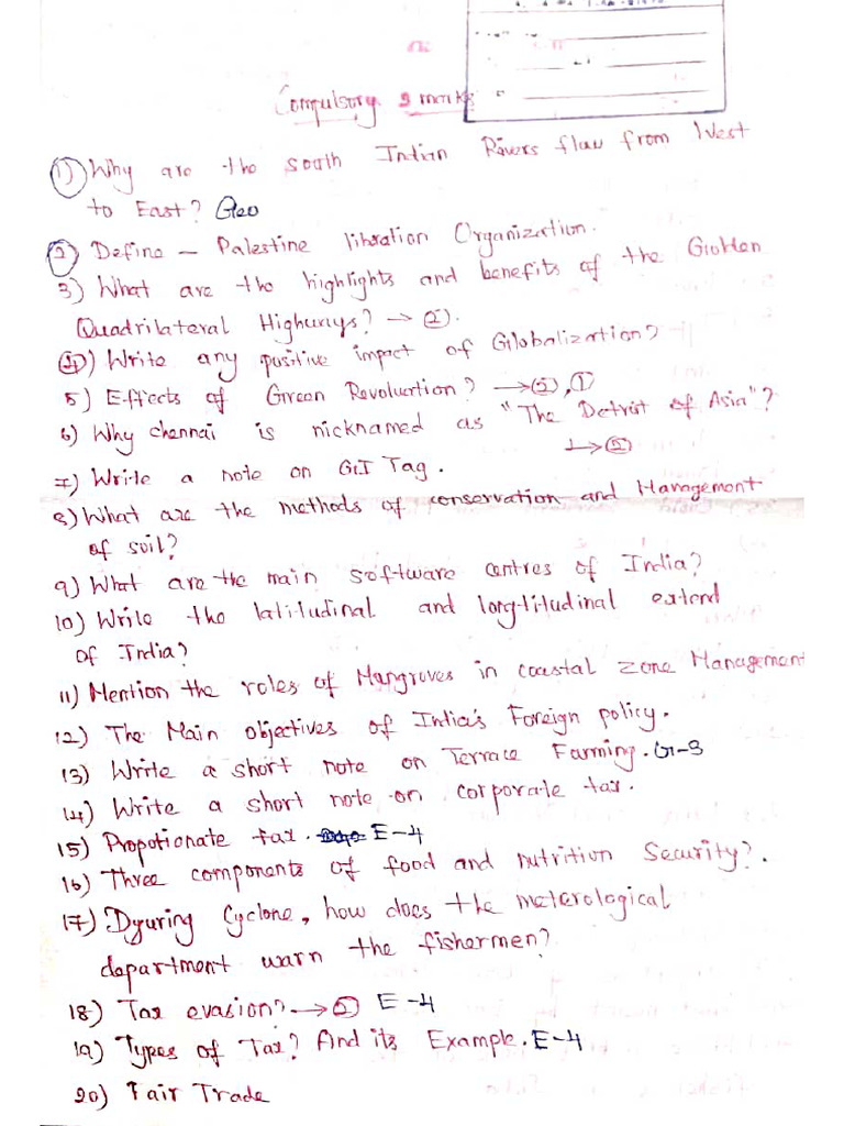 2 Mark Compulsory Question | PDF