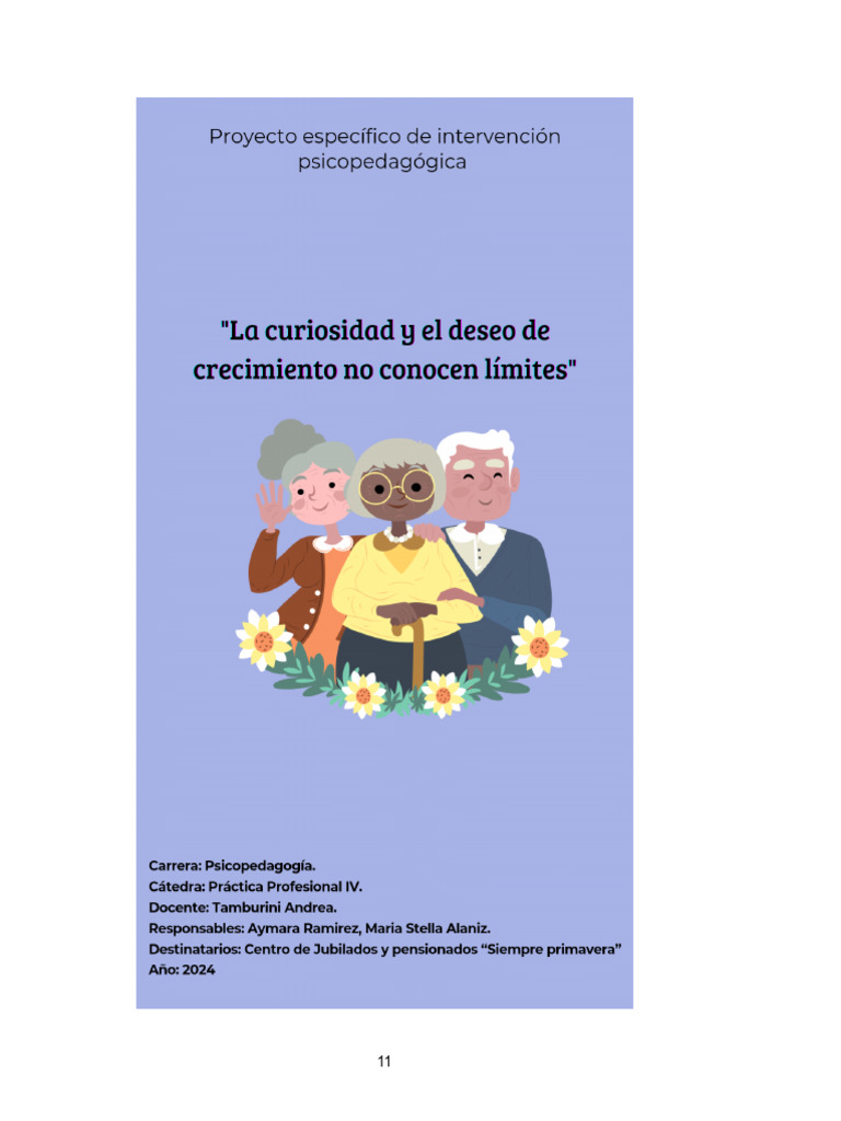 Propuestas Psicopedagógicas para Adultos Mayores | PDF | Evaluación | Vejez