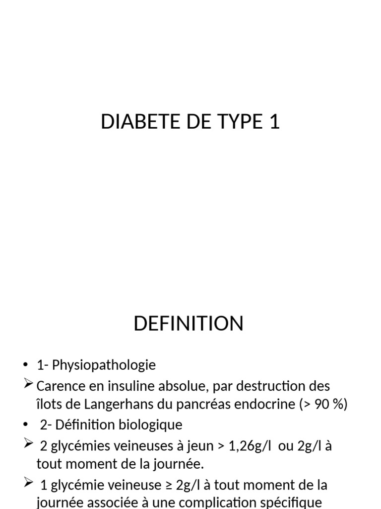 Diabete de Type 1 | PDF | Médecine clinique | Maladies et troubles humains