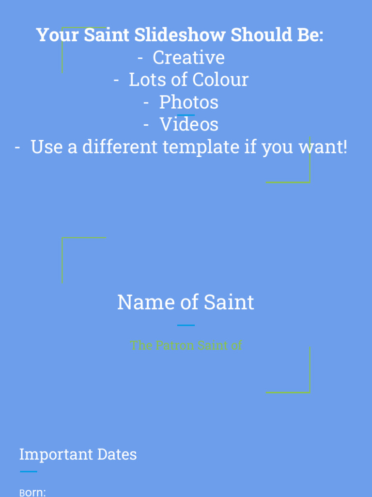 Biography of A Saint Project Template PDF