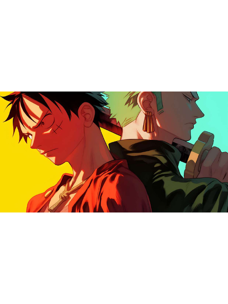 Luffy Zoro Gradient Style Desktop Wallpaper 4K | PDF