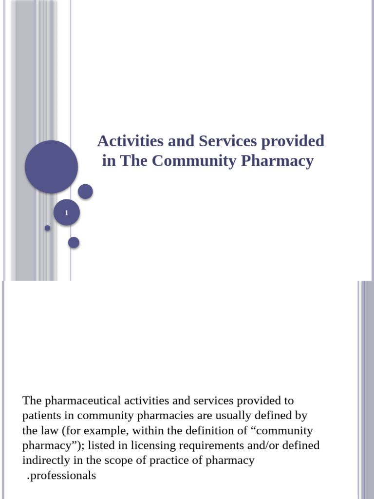 Activities in Community Pharmacy Comm PH 2 | PDF | Pharmacy | Medical ...