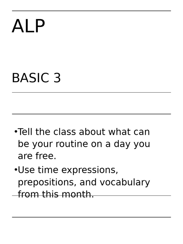 ALP Basic 3 | PDF