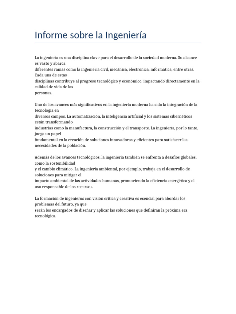 Informe Ingenieria | PDF