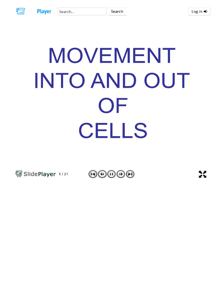 MOVEMENT INTO AND OUT OF CELLS - PPT Download | PDF