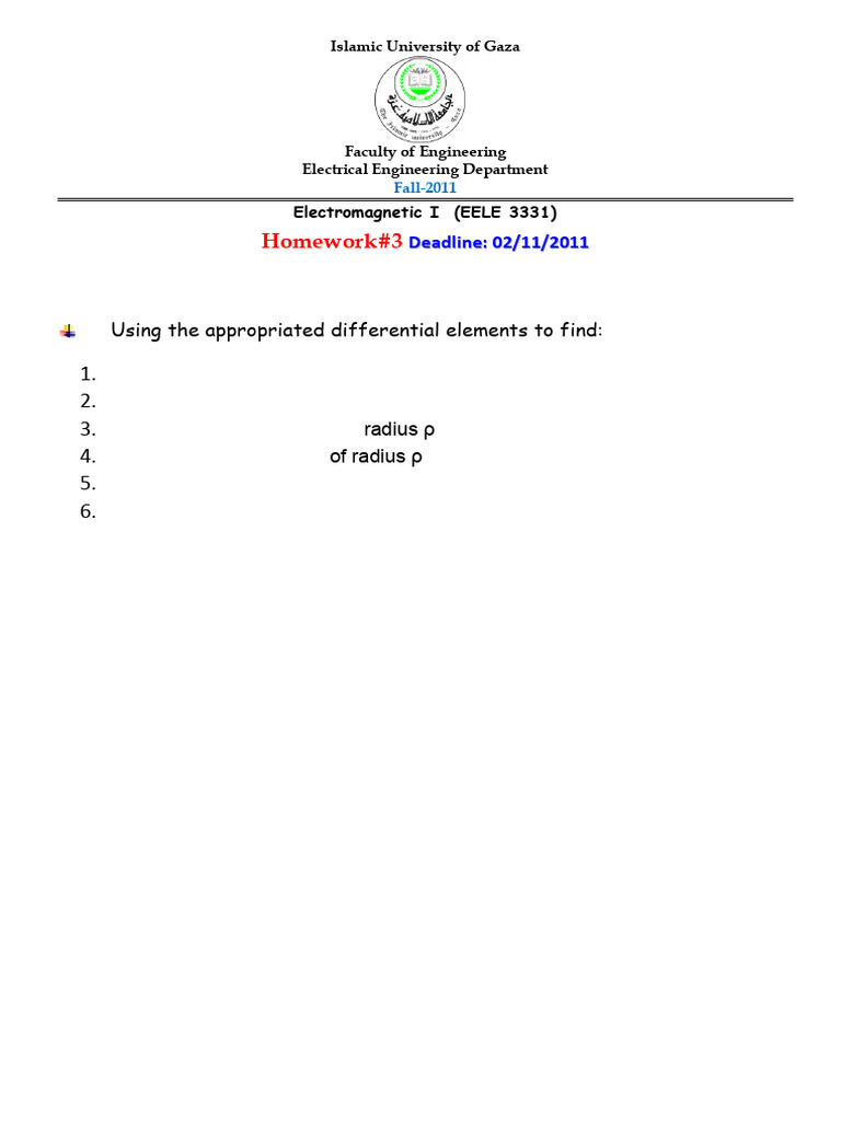 Homework#3: Using The Appropriated Differential Elements To Find | PDF