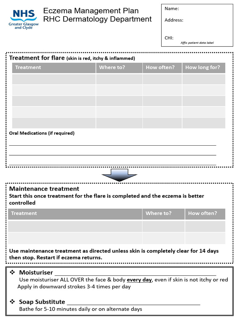 Eczema Management Plan for Children | PDF | Dermatitis | Topical Medication