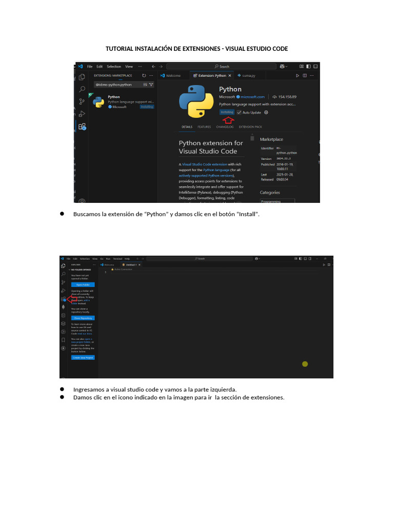 Instalación de Extensiones en VS Code | PDF | Ingeniería de software ...