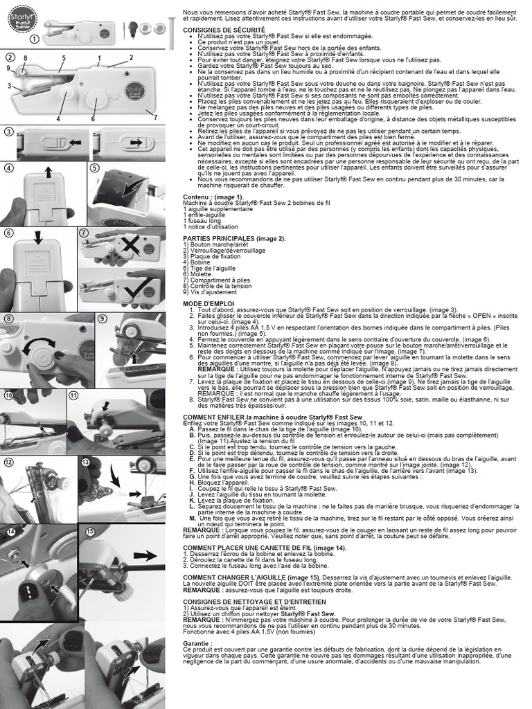 Starlyf Fast Sew Instructions | PDF | Couture | Machine à coudre