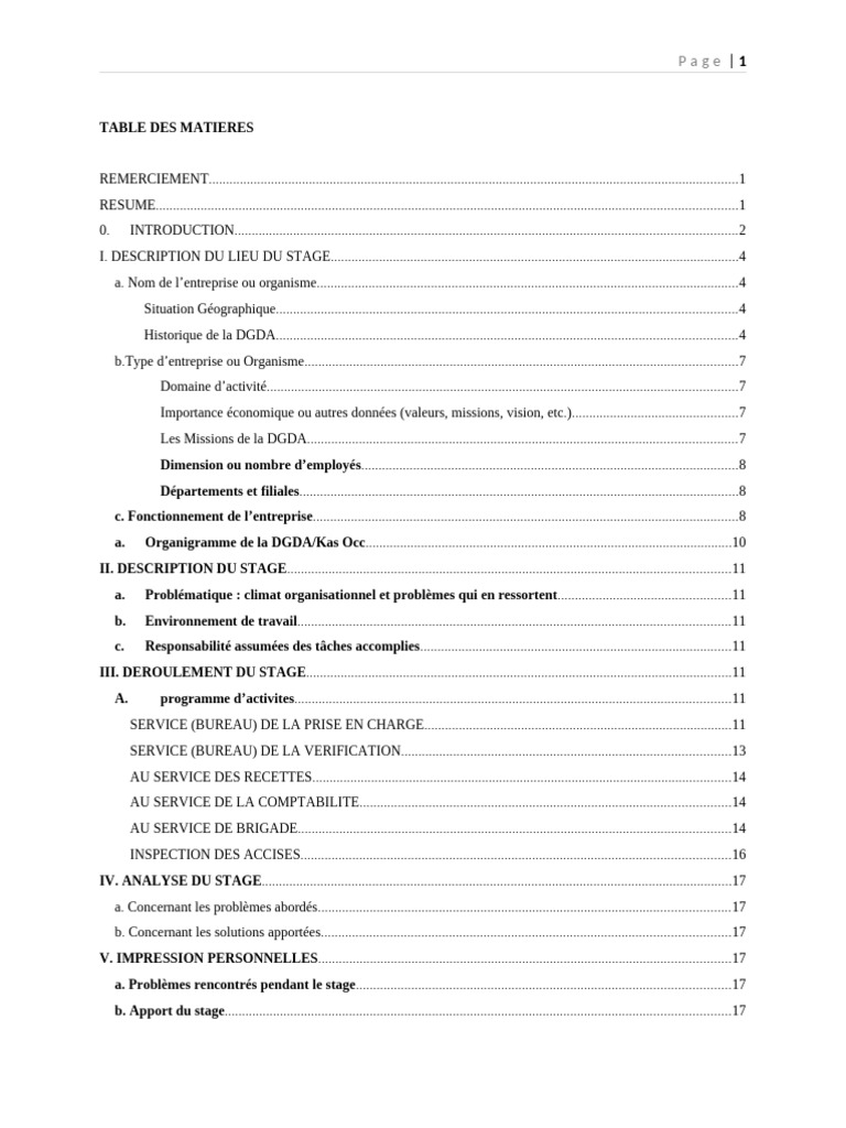 Rapport de stage à la DGDA Lubumbashi | PDF | Droit d'accise | Imposition