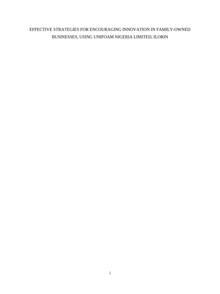 Effective Strategies For Encouraging Innovation in Family | PDF ...