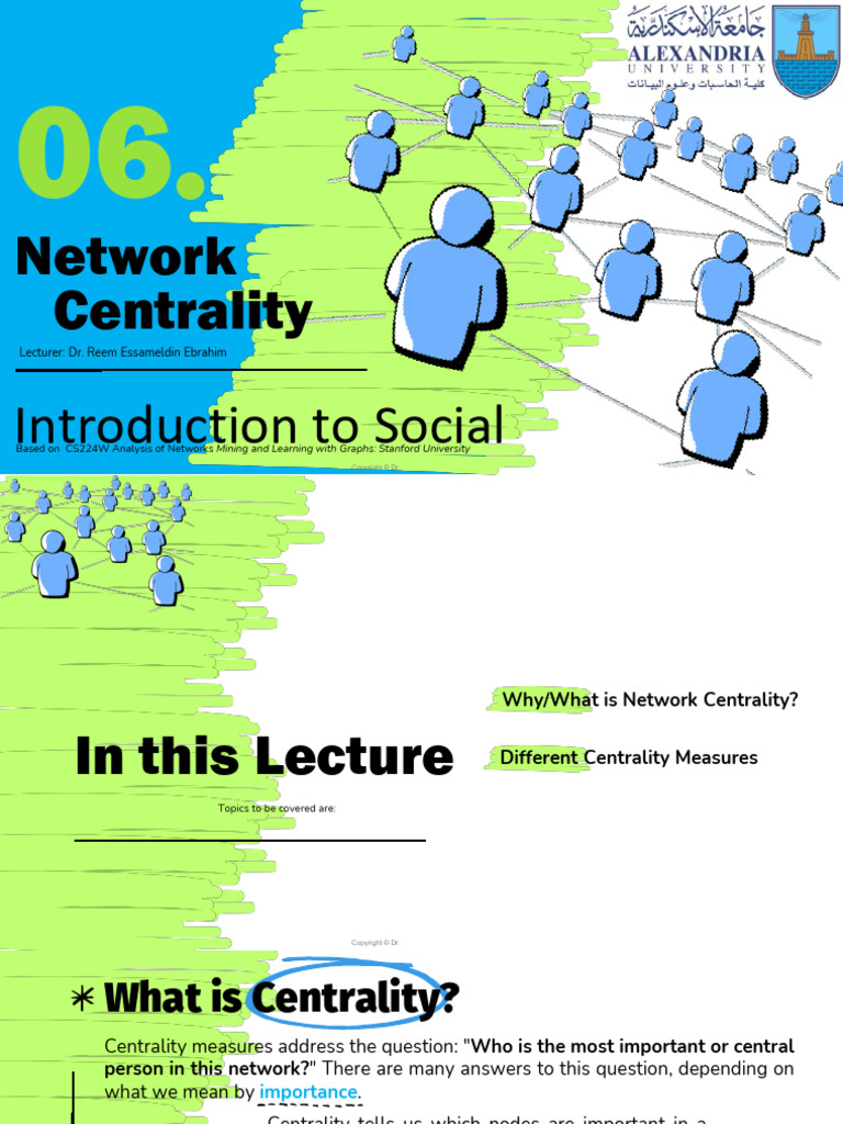 Lecture 6 - Network Centrality | PDF | Vertex (Graph Theory ...