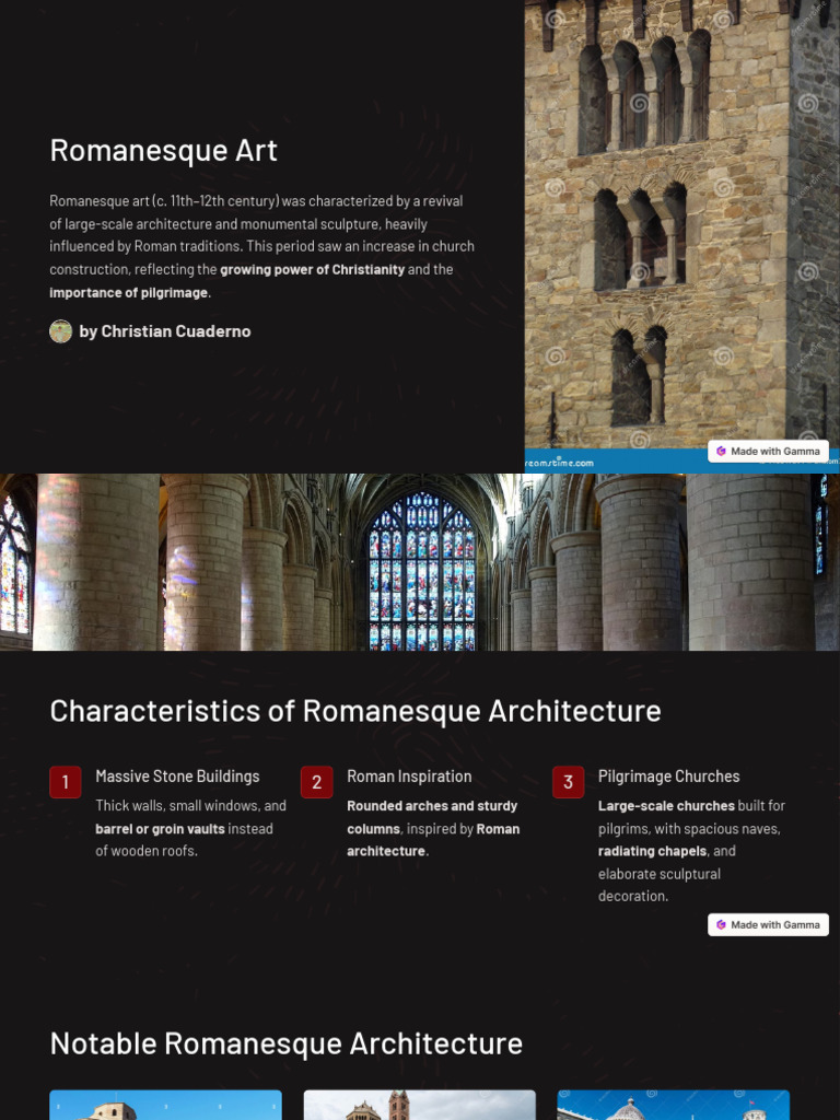 Overview of Romanesque Art | PDF | Medieval Art | Architectural Design