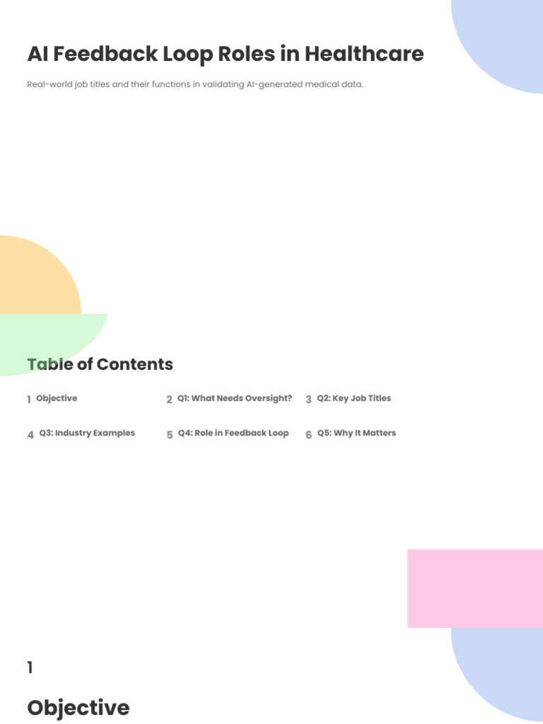 AI Feedback Loop Roles in Healthcare: Real-World Job Titles and Their ...