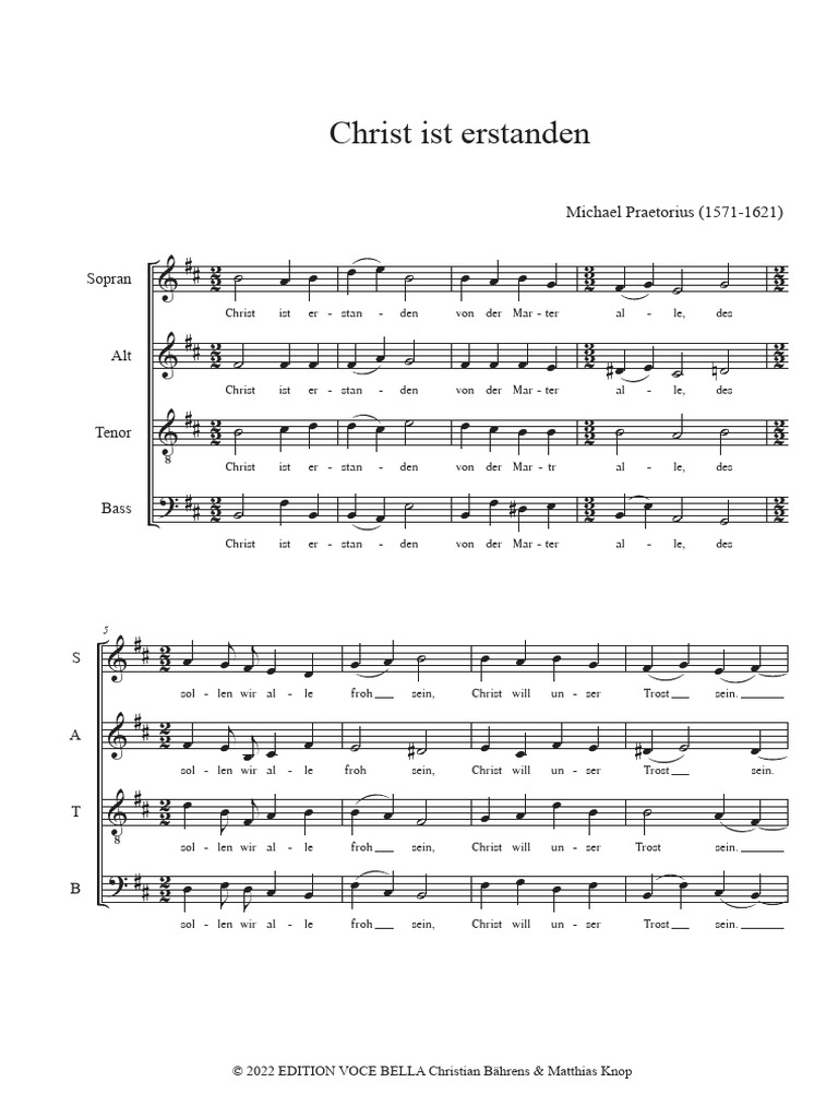 Praetorius - Christ Ist Erstanden - Partitur | PDF