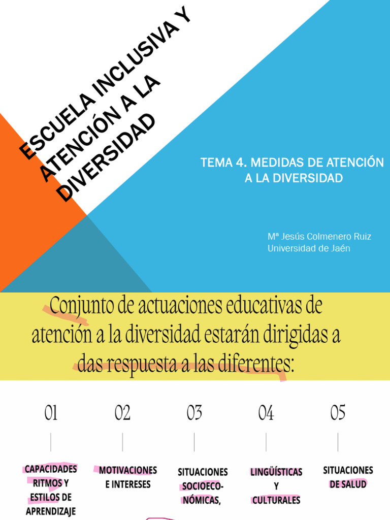 Tema 4. Medidas de Atención A La Diversidad | PDF | Maestros | Evaluación
