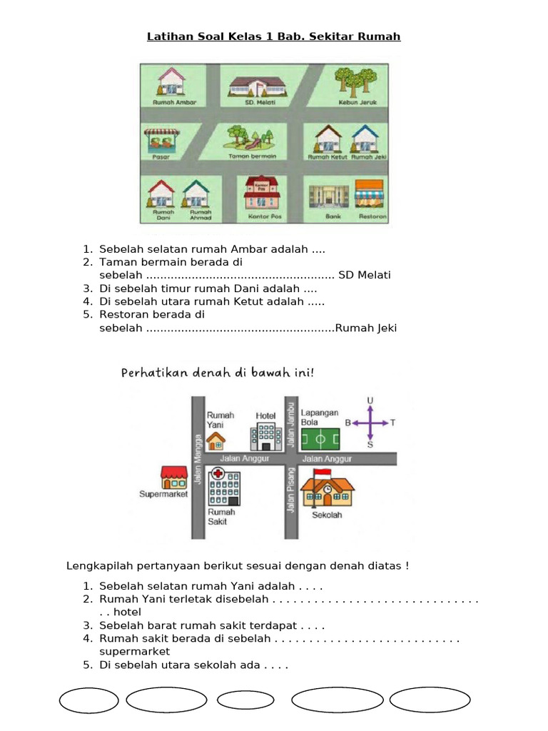 Soal Denah untuk Kelas 1 SD | PDF
