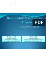 Role of MAVIM in Women Empowerment