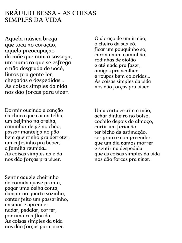 As Coisas Simples da Vida | PDF
