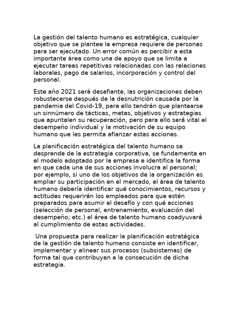 Estrategias para la Gestión del Talento Humano | PDF | Gestión de ...