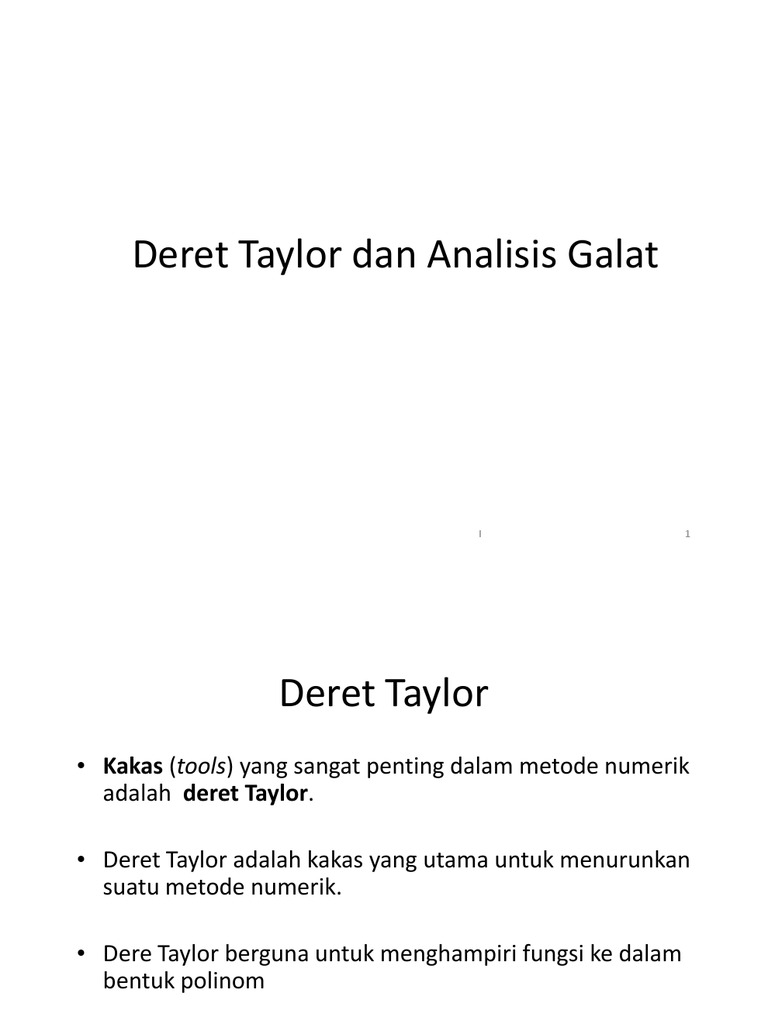 2 Deret Taylor Dan Analisis Galat