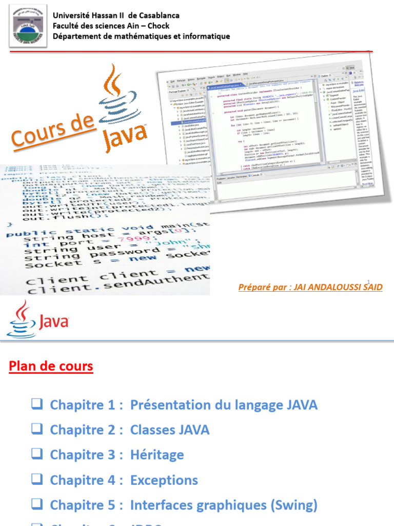 Introduction au langage Java | PDF | Java (Langage de programmation ...