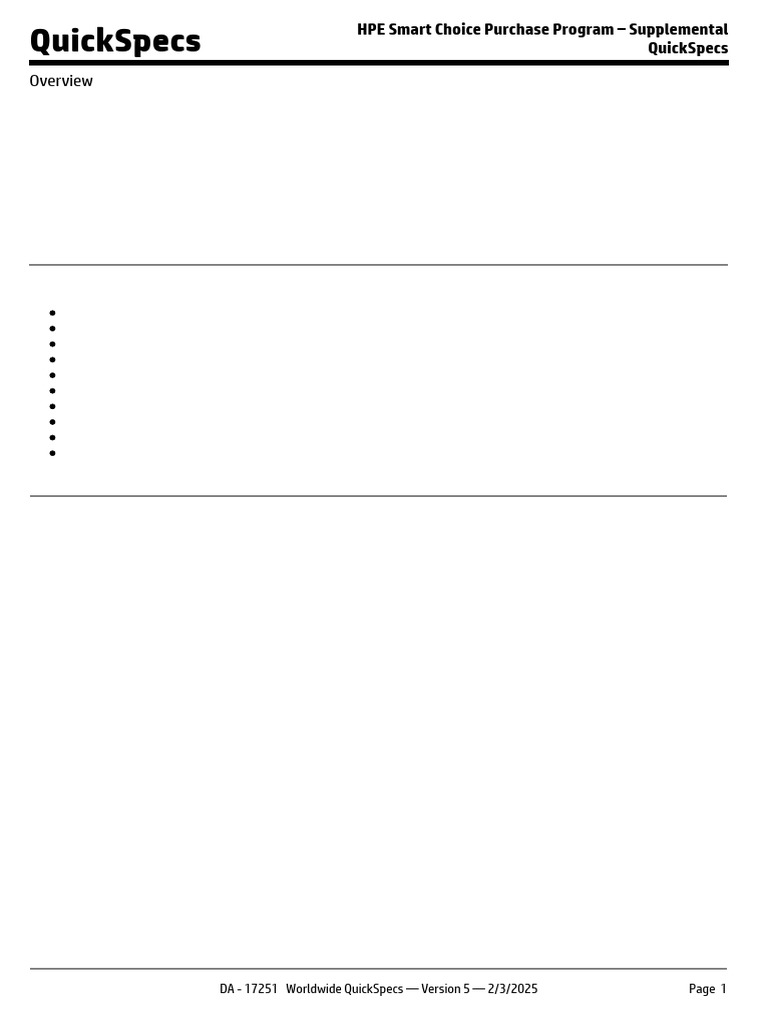 HPE Smart Choice Purchase Program - Supplemental QuickSpecs | PDF ...