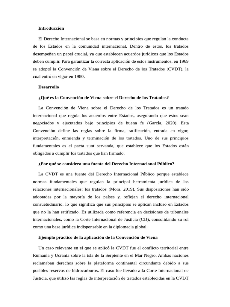 Convención de Viena y Derecho Internacional | PDF | Tratado | Convenio ...