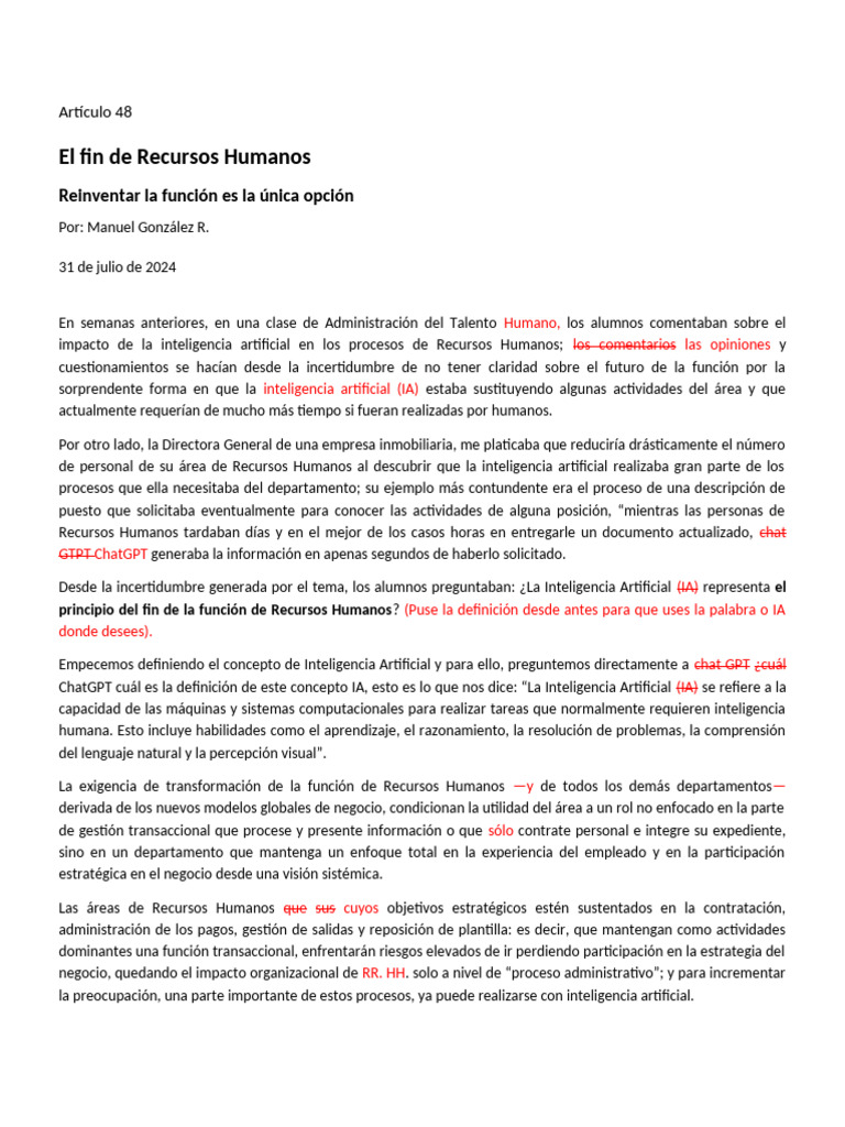 IA y el Futuro de Recursos Humanos | PDF | Inteligencia artificial ...