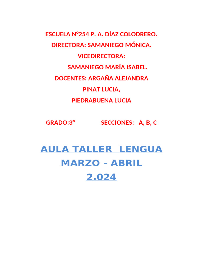 Actividades de Lengua para 3° Grado | PDF | Comprensión lectora | Escritura