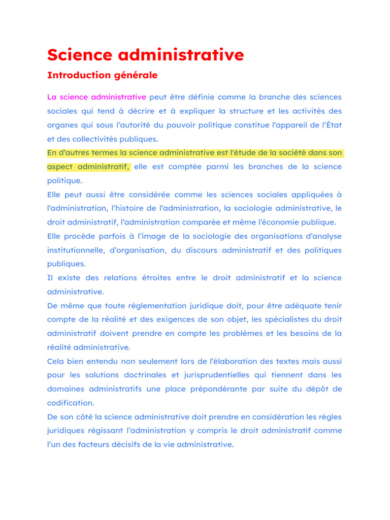 Introduction à la science administrative | PDF | Décentralisation ...