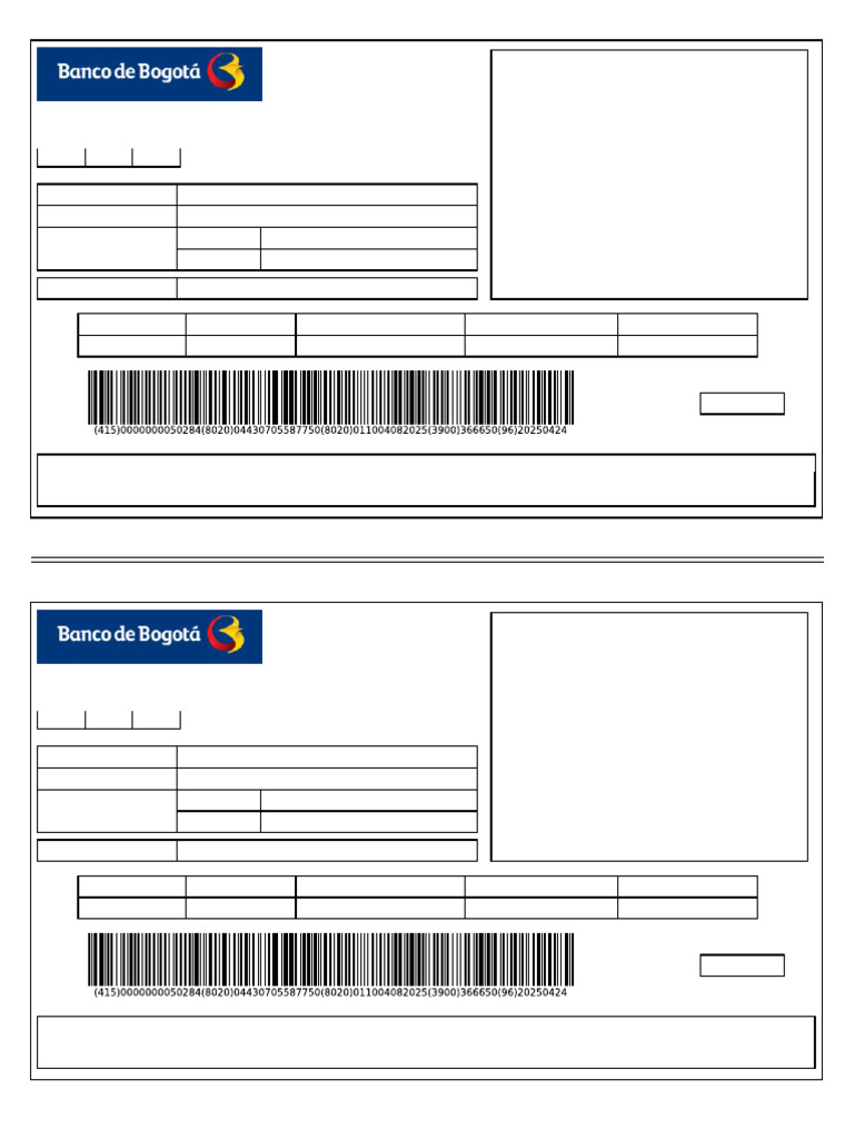 Instrucciones de Pago Banco de Bogotá | PDF | Bancos | Cheque