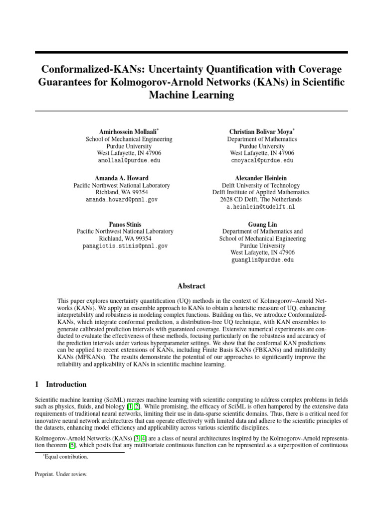 Conformalized KANs for Uncertainty Quantification | PDF | Normal ...