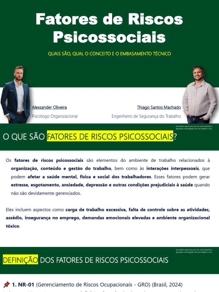 Fatores de Riscos Psicossociais no Trabalho | PDF | Distúrbio mental ...