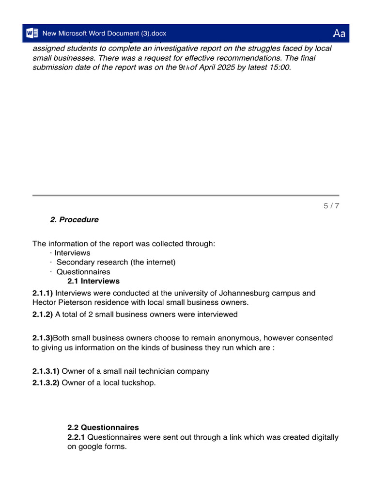 Procedure: New Microsoft Word Document | PDF