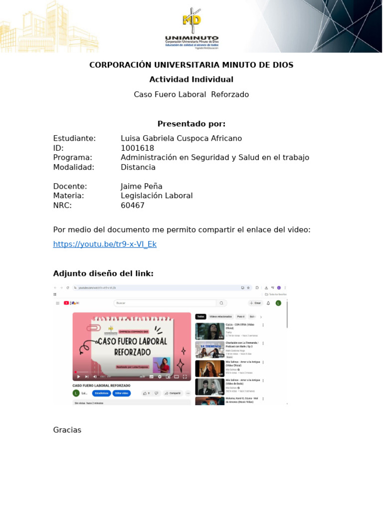 Caso de Fuero Laboral Reforzado | PDF
