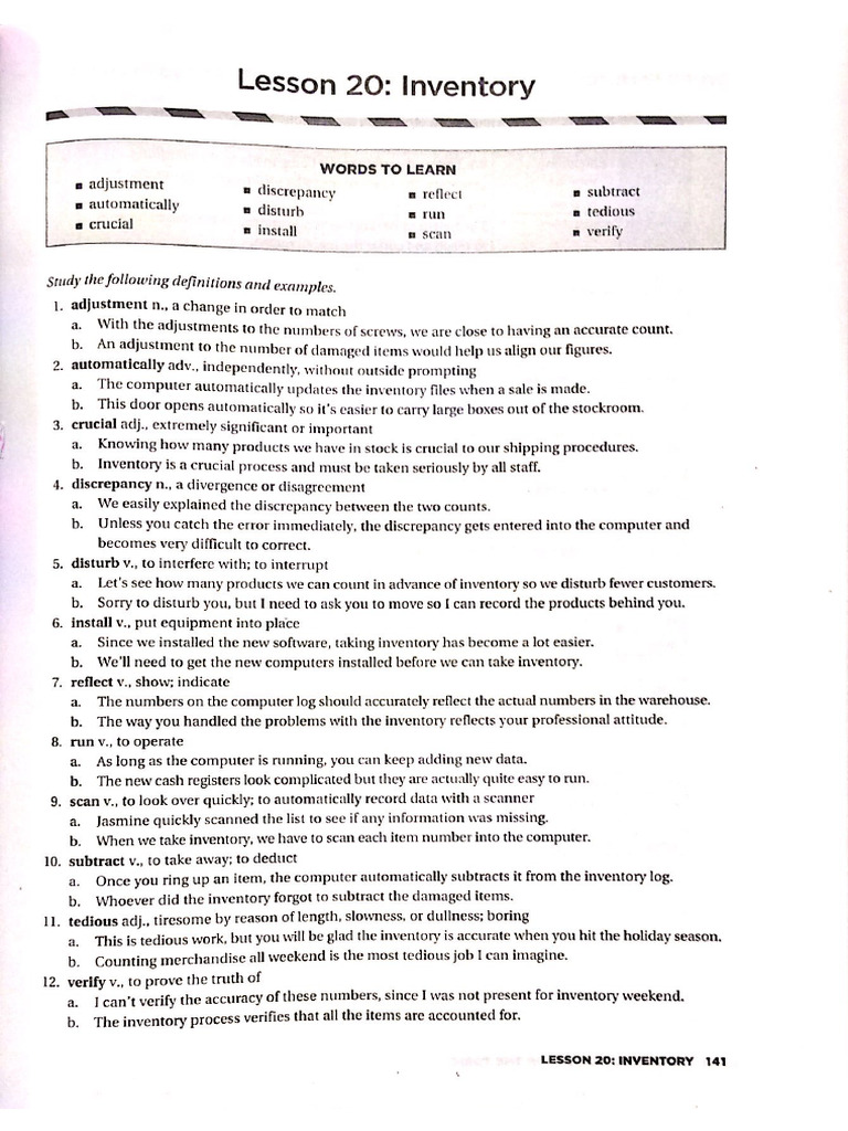 Lesson 20 Inventory | PDF