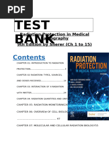 Radiation Protection in Medical Radiography 9th Edition - Sherer Ch 1 to 15