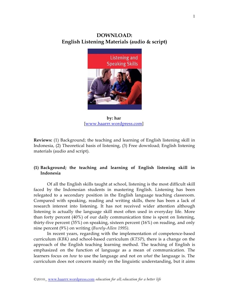 English Listening Materials Audio Script | PDF | Language 