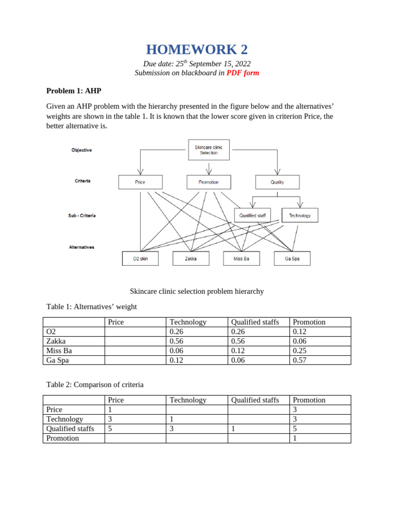 AHP and AIJ/AIP Methods for Skincare Clinic Selection | PDF | Decision ...