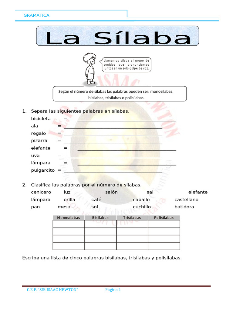 Clasificación y separación de sílabas | PDF